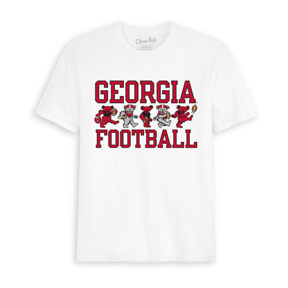 White Class Trip t-shirt with Georgia Football text and dancing bears. Georgia x Grateful Dead Football Bears Tee Class Trip | Higher Education