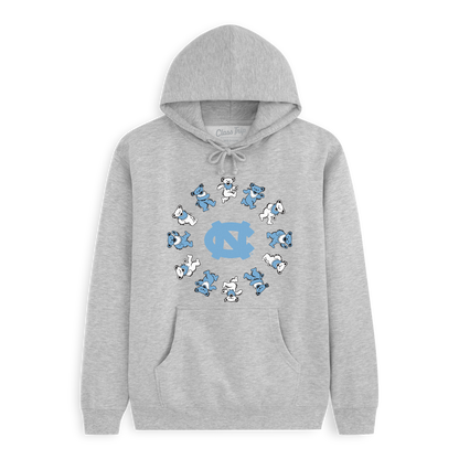Grey Class Trip hoodie with UNC logo and dancing bears. North Carolina x Grateful Dead Circle Bears Hoodie Class Trip | Higher Education