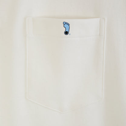 Cream t-shirt pocket with blue foot logo, Class Trip | Officially Licensed Collegiate Apparel