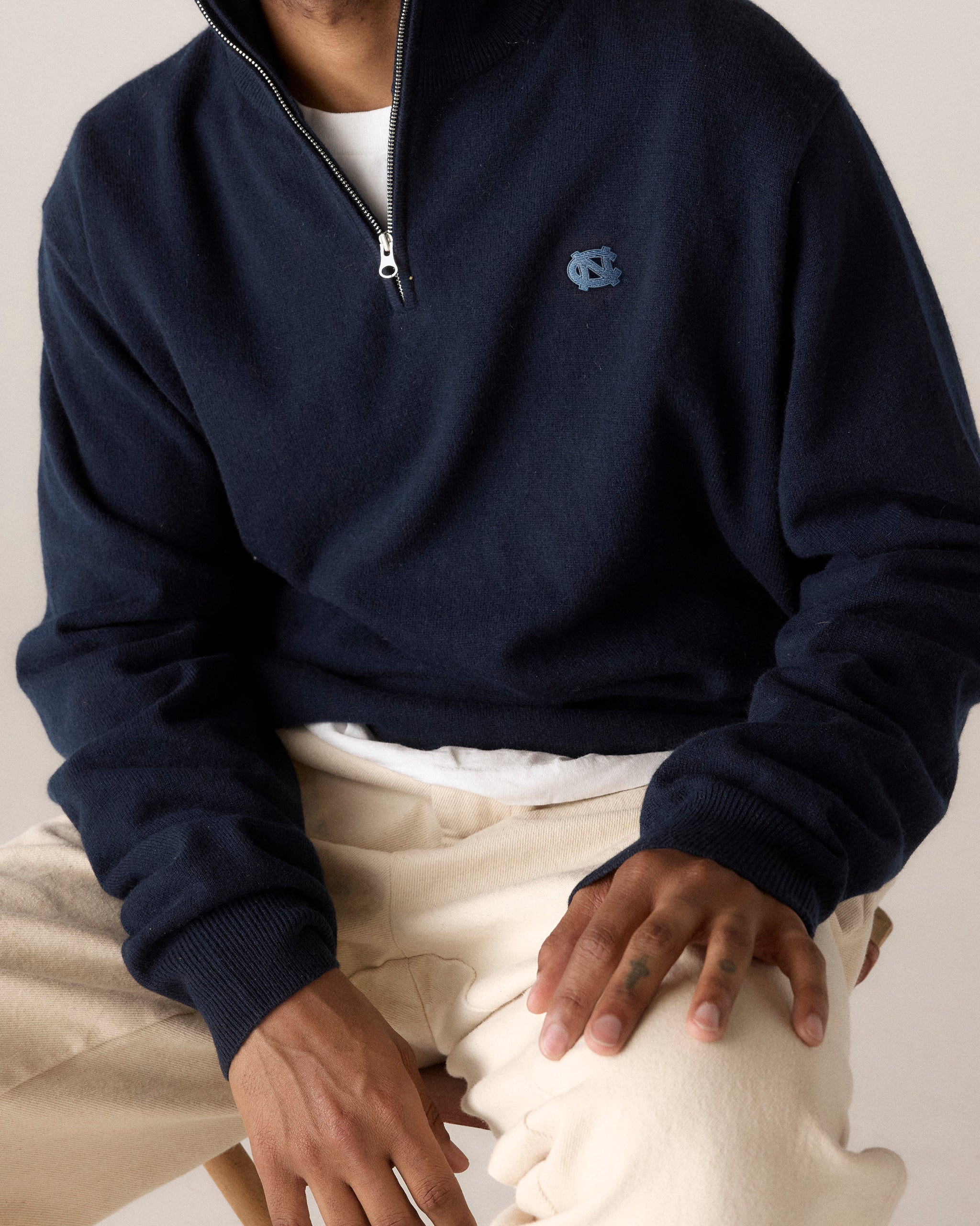 North Carolina Men's Cashmere 1/4 Zip