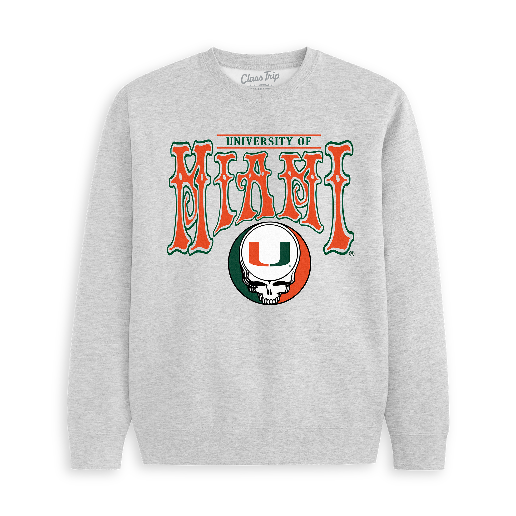 University of Miami x Grateful Dead Wavy Arch Crewneck