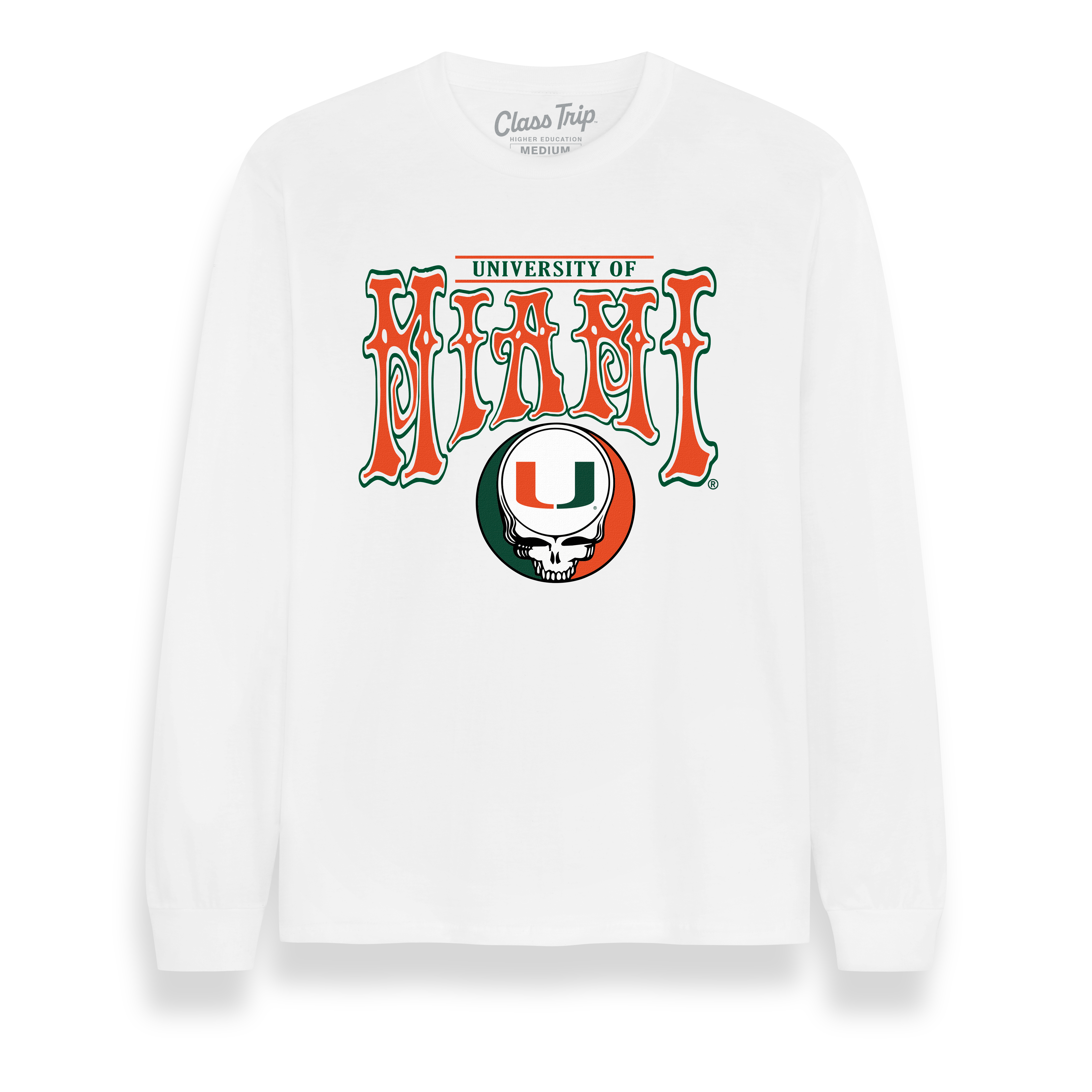 University of Miami x Grateful Dead Wavy Arch Long Sleeve Tee
